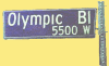 Olympic Boulevard street sign